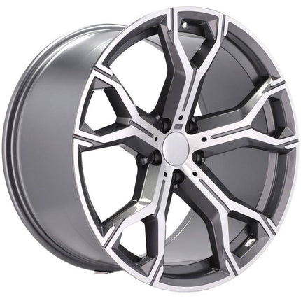 VCTparts 4 Velgen 22 inch B5498 MGHM Gepolijst Grafiet Half Mat 5x112 ET37 66.6 Geschikt voor Audi, Volkswagen, Skoda, SEAT Ladnefelgi 8