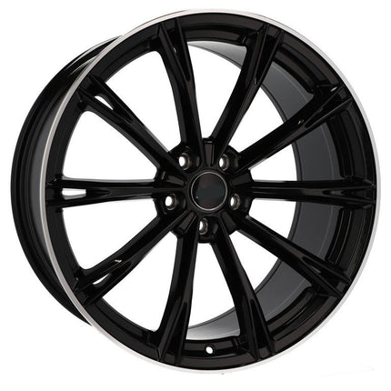 VCTparts 4 Velgen 22 inch H5060 BLP Zwart + Gepolijste Rand 5x112 ET20 66.45 Geschikt voor Audi, Volkswagen, Mercedes, Porsche Ladnefelgi 6