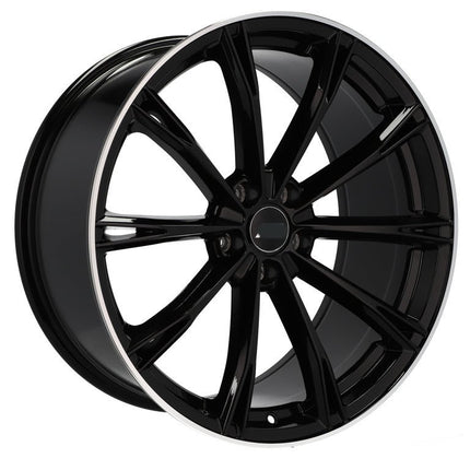 VCTparts 4 Velgen 22 inch H5060 BLP Zwart + Gepolijste Rand 5x112 ET20 66.45 Geschikt voor Audi, Volkswagen, Mercedes, Porsche Ladnefelgi 1