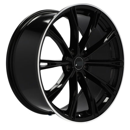 VCTparts 4 Velgen 22 inch H5060 BLP Zwart + Gepolijste Rand 5x112 ET20 66.45 Geschikt voor Audi, Volkswagen, Mercedes, Porsche Ladnefelgi 5