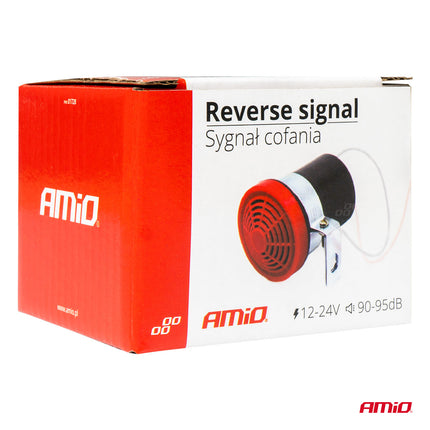 AMiO Achteruitrijsignaal 12V 24V Achteruitrijden Alarm Pieper 90-95 dB