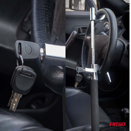 AMiO Extra Lang Stuurwielslot voor Zware Diefstalbeveiliging Auto en SUV