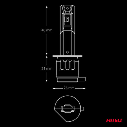 AMiO LumiTec F26 Night Breakers H3 +130% PRO LIMITED LED Koplampen - 68W 12V 24V FULL CANBUS Dimlicht Grootlicht