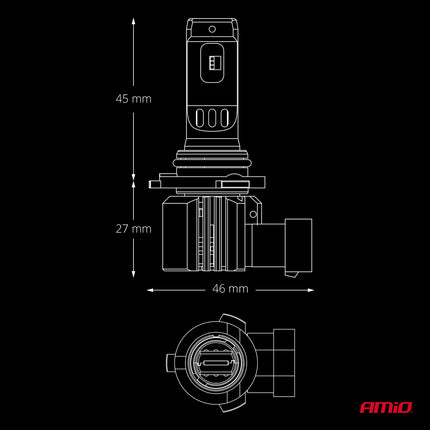 AMiO LumiTec F26 Night Breakers HB3 +130% PRO LIMITED LED Koplampen - 68W 12V 24V FULL CANBUS Grootlicht High Beam