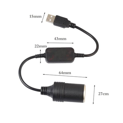 VCTparts 5V USB A naar 12V Sigarettenaansteker Plug Converter - Auto Voedingsadapter NORGOS 4