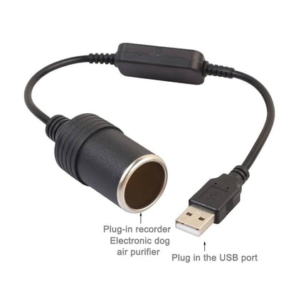 VCTparts 5V USB A naar 12V Sigarettenaansteker Plug Converter - Auto Voedingsadapter NORGOS 3