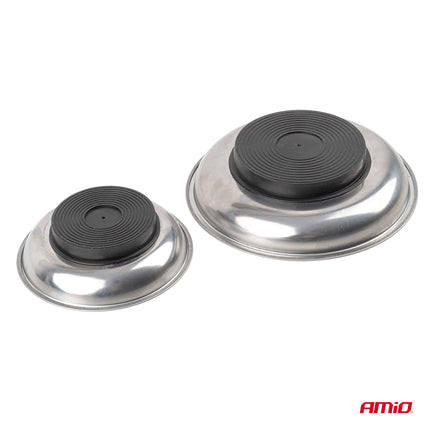 AMiO Magnetische Onderdelenbak Set RVS 110mm + 150mm Magneetschalen 2 stuks