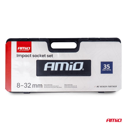 AMiO Slagdopset 35-delig 8-32mm - Complete Krachtdoppenset in Koffer
