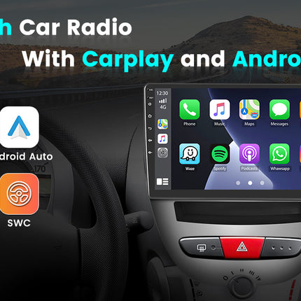 CarPlay & Android Auto Scherm voor Citroën C1, Toyota Aygo, Peugeot 107 (2005-2014) – Draadloos Multimedia Touchscreen, GPS Navigatie – Inbouwen / Inbouwservice / Installatie - VCTparts.nl
