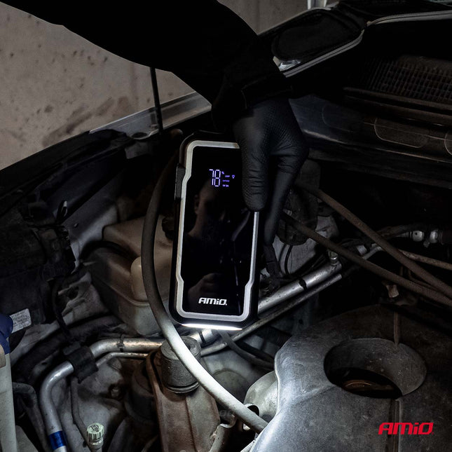 AMiO Portable 3-in-1 Jump Starter LED Powerbank – 12V 12Ah – 1600A – Compact en Krachtig