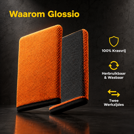 Glossio Clay Mitt Microvezel Schoonmaak Handschoen voor Vuilverwijdering Oranje
