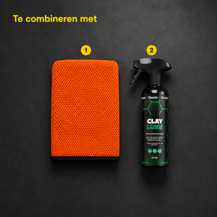 Glossio Clay Mitt Microvezel Schoonmaak Handschoen voor Vuilverwijdering Oranje