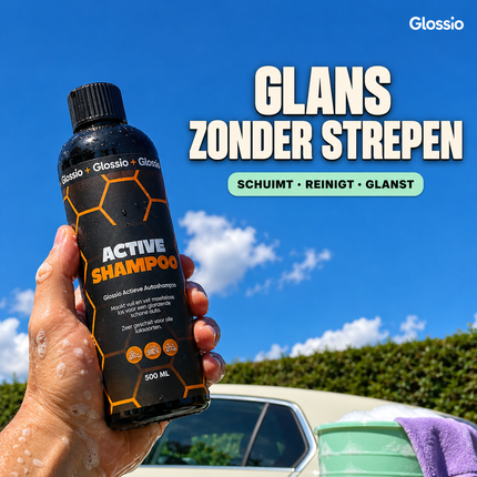 Glossio Active Shampoo Premium Werkende Zeep 500ML - Krachtige Autoshampoo voor Dieptereiniging en Glanzende Lak zonder Beschadiging