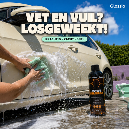 Glossio Combideal Winterklaar Pakket – Bescherming tegen Strooizout met Active Shampoo, Plastic/Rubber Restore en Quick Detailer