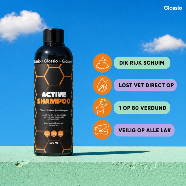 Glossio Combideal Winterklaar Pakket – Bescherming tegen Strooizout met Active Shampoo, Plastic/Rubber Restore en Quick Detailer
