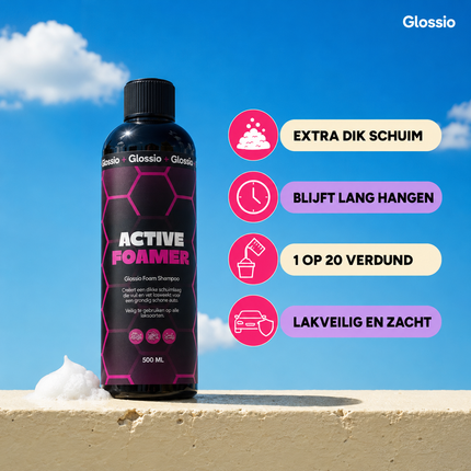 Glossio Combideal Snow Foam Set - Professionele 2L Drukschuimer + 2x 500ml Active Foamer - Handmatige Schuimpomp & Autoshampoo