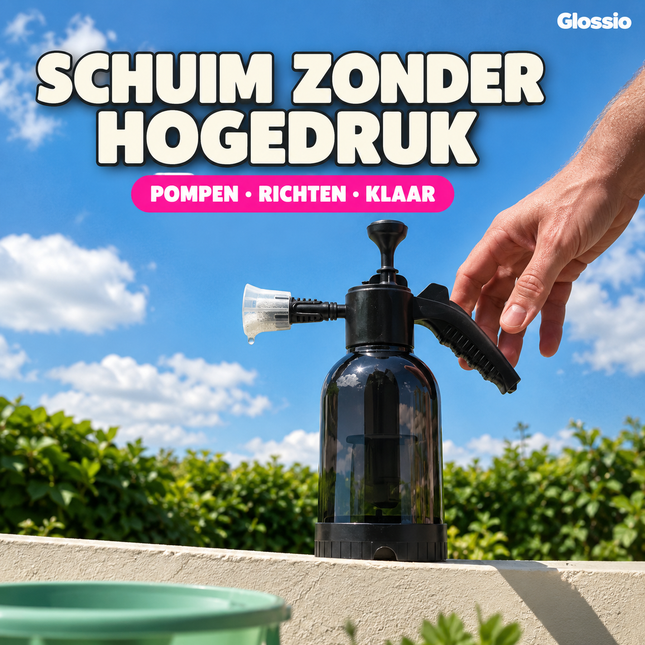 Glossio Combideal Snow Foam Set – Professionele 2L Drukschuimer + 2x 500ml Active Foamer – Handmatige Schuimpomp &amp; Autoshampoo