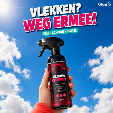 Glossio Clean Carpet 500ML Tapijtreiniger voor Auto Bekleding - Verwijdert Hardnekkige Vlekken en Vuil uit Automatten en Stoffen Interieur