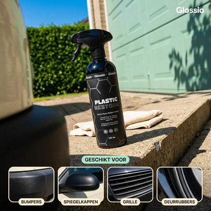 Glossio Combideal Winterklaar Pakket – Bescherming tegen Strooizout met Active Shampoo, Plastic/Rubber Restore en Quick Detailer