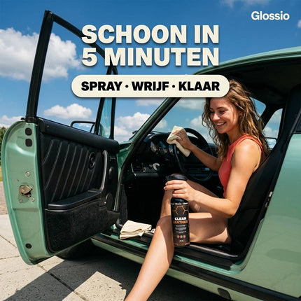Glossio Clean Leather Premium Leer en Alcantara Reiniger 500ML – Voor een Dieptereiniging en Matte Afwerking