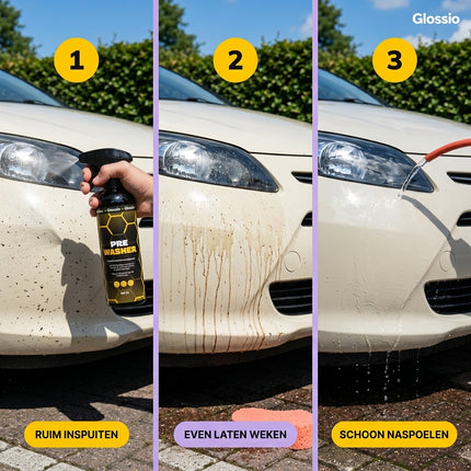 Glossio Active Pre Washer Premium Vuil en Insectenverwijderaar 500ML - Krachtige Auto Voorreiniger voor Hardnekkig Vuil en Insecten zonder Schade