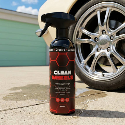 Glossio Clean Wheels Premium Velgenreiniger 500ML - Krachtige Remstof en Vuil Verwijderaar voor Alle Velgen met Veilig Glanzend Resultaat