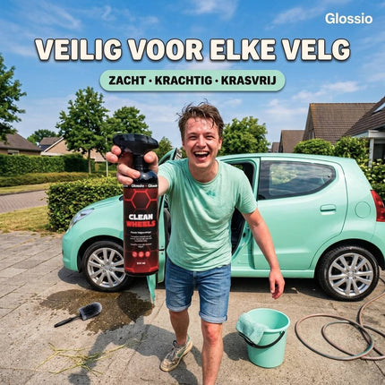 Glossio Clean Wheels Premium Velgenreiniger 500ML - Krachtige Remstof en Vuil Verwijderaar voor Alle Velgen met Veilig Glanzend Resultaat
