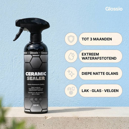 Glossio Ceramic Sealer Premium Keramische Coating 500ML - Krachtig Tegen Vuil en Water voor een Glanzend en Langdurig Beschermd Autoresultaat