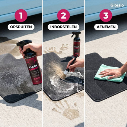 Glossio Clean Carpet 500ML Tapijtreiniger voor Auto Bekleding - Verwijdert Hardnekkige Vlekken en Vuil uit Automatten en Stoffen Interieur