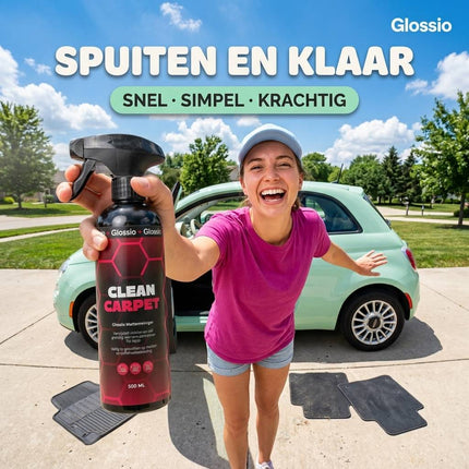 Glossio Clean Carpet 500ML Tapijtreiniger voor Auto Bekleding - Verwijdert Hardnekkige Vlekken en Vuil uit Automatten en Stoffen Interieur