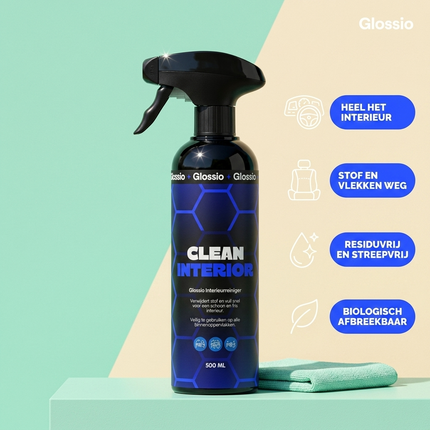 Glossio Clean Interior Premium Interieurreiniger 500ML - Krachtige Allesreiniger voor Auto Interieur met Frisse en Veilige Afwerking