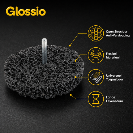 Glossio Roestverwijderschijf 100x15x6mm – Non-woven Schijf voor Roest en Lak Accessoire voor Boormachine