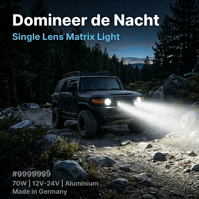 Halovision Turbo LED Grill Verlichting - Set van 2 Single Lens Matrix Laser Lampen 45W/70W - Auto en Offroad Voertuigen 12V-24V Combo Beam IP68