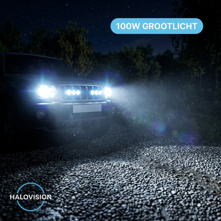 Halovision Turbo LED Grill Verlichting - Triple Lens Matrix 70W tot 100W voor Auto en Offroad Voertuigen 12V tot 24V Ultra Beam IP68 Lamp