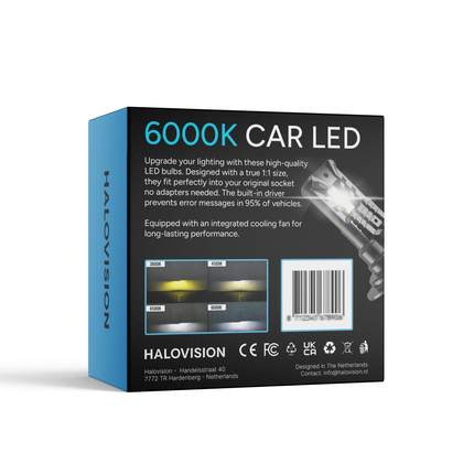 HaloVision Turbo LED H4 Koplamp Set 150W 30000LM Super Wit 6000K – Ultraheldere Autoverlichting met Canbus – Voor Dimlicht & Grootlicht – 12V – Geen Foutmeldingen – Plug & Play – Set van 2 Stuks – Universele H7 Fitting (kopie) - VCTparts.nl