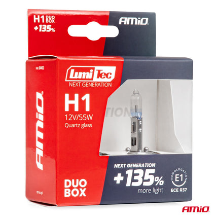 LumiTec Next Gen Halogeenlampen H1 12V 55W +135% Lichtopbrengst – DUO Set Auto Koplampverlichting ECE Goedgekeurd - VCTparts.nl
