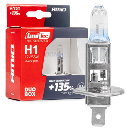 LumiTec Next Gen Halogeenlampen H1 12V 55W +135% Lichtopbrengst – DUO Set Auto Koplampverlichting ECE Goedgekeurd - VCTparts.nl