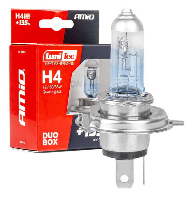 LumiTec Next Gen Halogeenlampen H4 12V 60-55W +135% Lichtopbrengst – DUO Set Auto Koplampverlichting ECE Goedgekeurd - VCTparts.nl