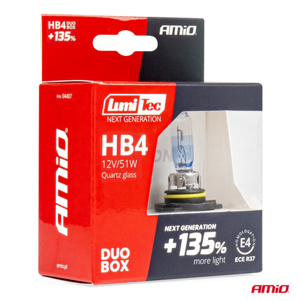 LumiTec Next Gen Halogeenlampen HB4 (9006) 12V 51W +135% Lichtopbrengst – DUO Set Auto Koplampverlichting ECE Goedgekeurd - VCTparts.nl