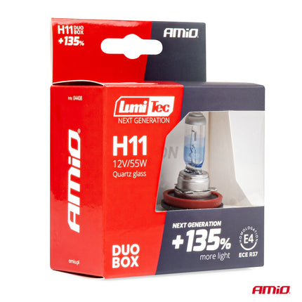 LumiTec Next Gen Halogeenlampen H11 12V 55W +135% Lichtopbrengst – DUO Set Auto Koplampverlichting ECE Goedgekeurd - VCTparts.nl