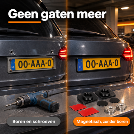 VCTparts Magnetische Kentekenplaathouder Set - Zonder Boren, Snelle Montage, 10KG Sterke Magneet voor Kentekenplaat