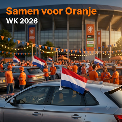 Nederlandse Autovlaggen Set 2 Stuks – Holland Nederland Vlag Auto – 30 x 45 cm – Inclusief Raamhouders – WK 2026 Oranje Supporters