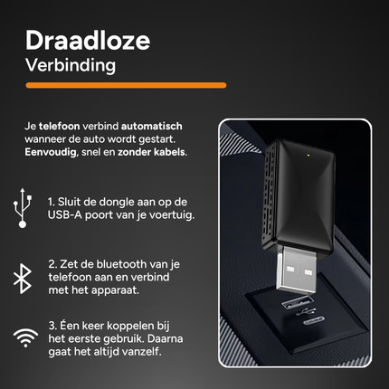 VCTparts 2-in-1 Wireless CarPlay Adapter – Eenvoudige Plug en Play Mini Dongle voor CarPlay en Android Auto - VCTparts.nl
