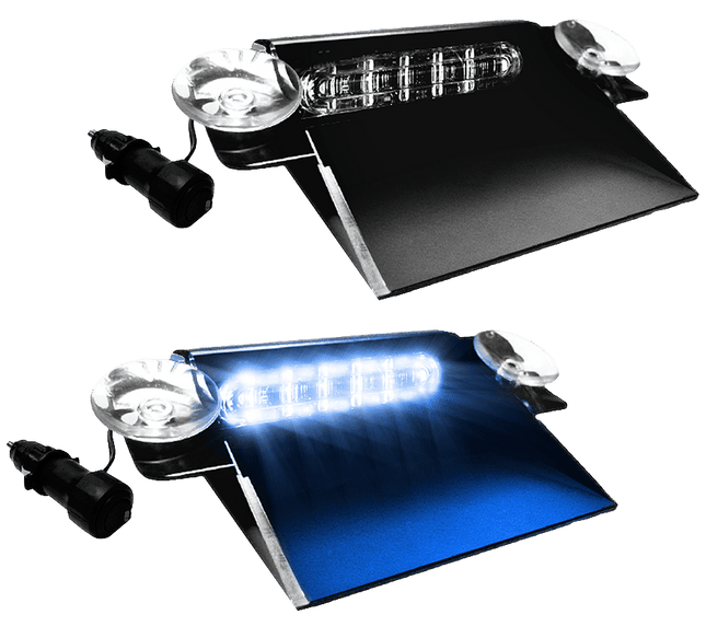 AEB Flitser Dashboard LED 6 LEDs 12 - 24V Blauw voor Voorruit, Zijruit en Achterruit - VCTparts.nl