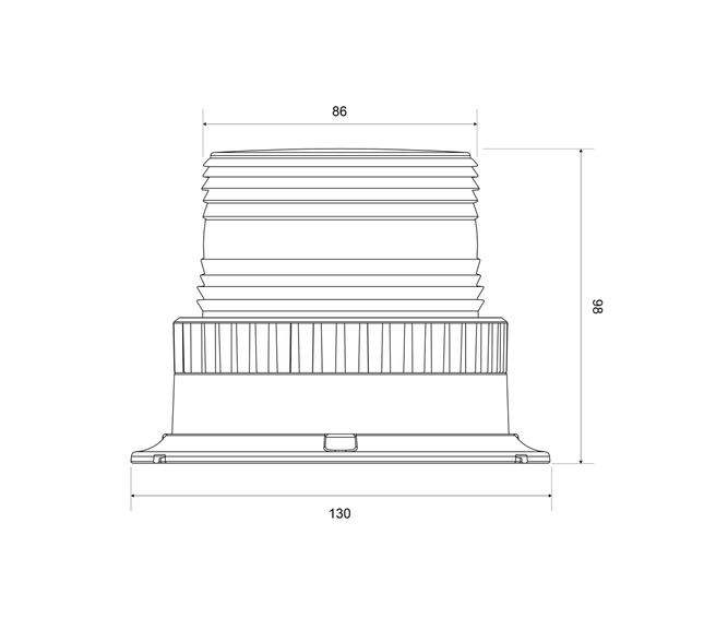 AEB Flitslicht LED Magnetisch 12 - 24V Blauw Compact Ontwerp met 6 LEDs en 1 Flitspatroon - VCTparts.nl