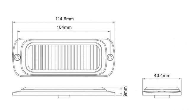 AEB LED Flitser 12 LEDs Oranje 12 - 24V ECE R65 Klasse 2 Opbouw Bevestiging - VCTparts.nl