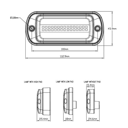 AEB AEB LED Flitser 30 LEDs Blauw 12 - 24V ECE R65 Klasse 1 Opbouw Bevestiging AEB 2