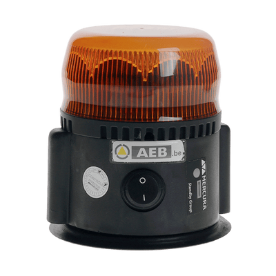AEB LED Flitslicht Roterend Met Magneet en Batterij – Oranje Lens Getest tot 261 km/u