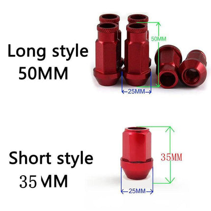 VCTparts Aluminium Moeren (set 20 stuks) - M12x1.5 Schroefdraad 50mm Zwart [Lug Nuts Legering JDM Autorace] NORGOS 4