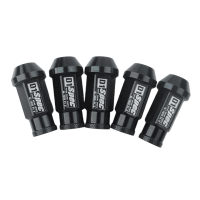 Aluminium Moeren (set 20 stuks) - M12x1.5 Schroefdraad 50mm Zwart [Lug Nuts Legering JDM  Autorace]